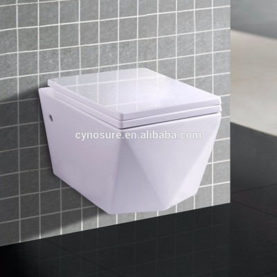 Trendy Diamond Rimless Sanitary Ware Wall Hung Toilet