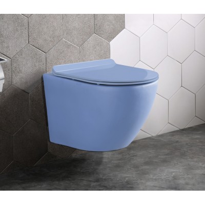 20 yrs Warranty MATT color: BLACK, RED, BLUE, GREY, RIMLESS TORNADO Flush Wall Hung Toilet, Wall mounted toilet.